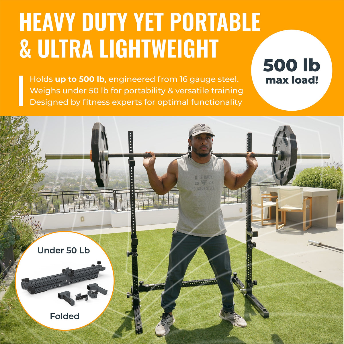 Verse® Agile Rack NEO — Ultra-lightweight Portable Squat Rack For Home Gyms, Apartments, Mobile Trainers and Studios Verse Fitness