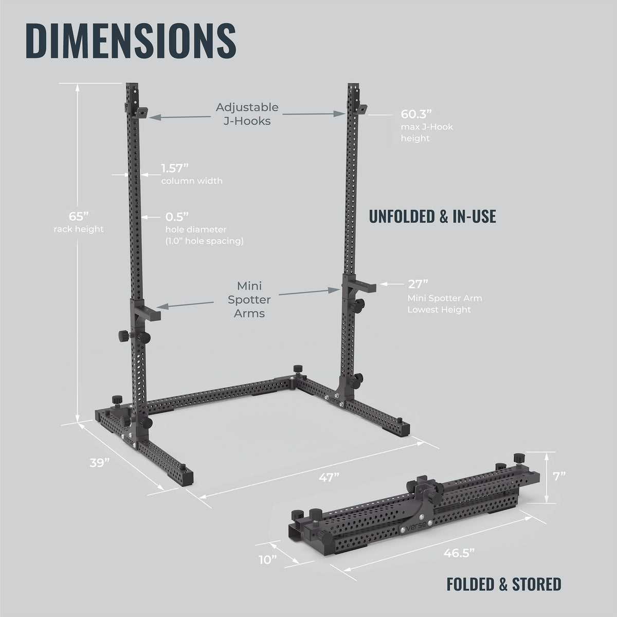 Verse® Agile Rack NEO — Ultra-lightweight Portable Squat Rack For Home Gyms, Apartments, Mobile Trainers and Studios Verse Fitness