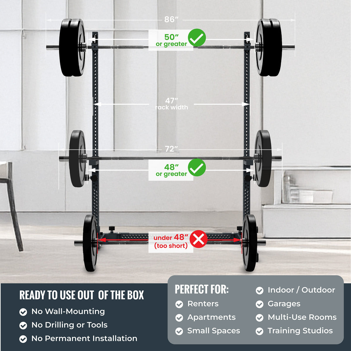 Verse® Agile Rack NEO — Ultra-lightweight Portable Squat Rack For Home Gyms, Apartments, Mobile Trainers and Studios Verse Fitness