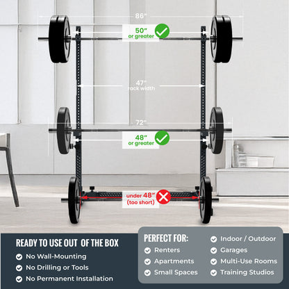 Verse® Agile Rack NEO — Ultra-lightweight Portable Squat Rack For Home Gyms, Apartments, Mobile Trainers and Studios Verse Fitness