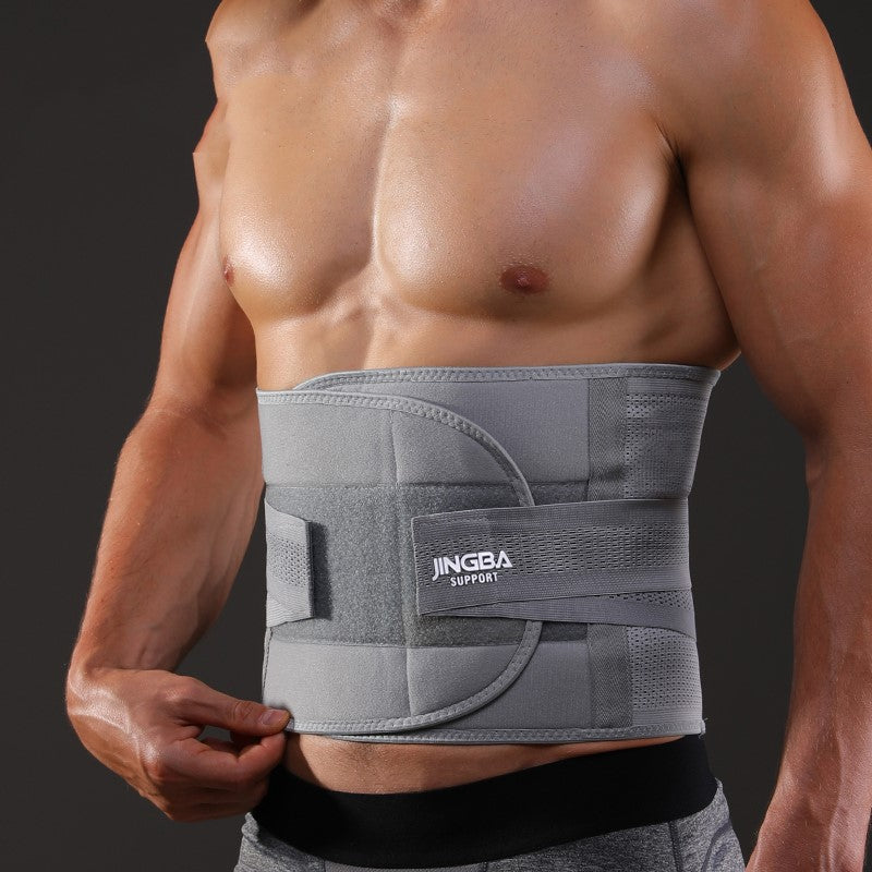 Grey polyester fitness waist protection belt
