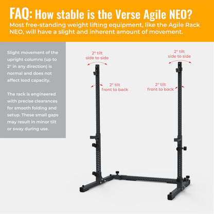 Verse® Agile Rack NEO — Ultra-lightweight Portable Squat Rack For Home Gyms, Apartments, Mobile Trainers and Studios Verse Fitness