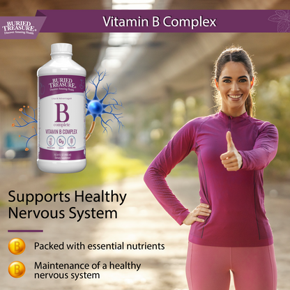 B Complex–Complete Daily B Vitamin Supplement, 16 fl oz Buried Treasure Liquid Nutrients