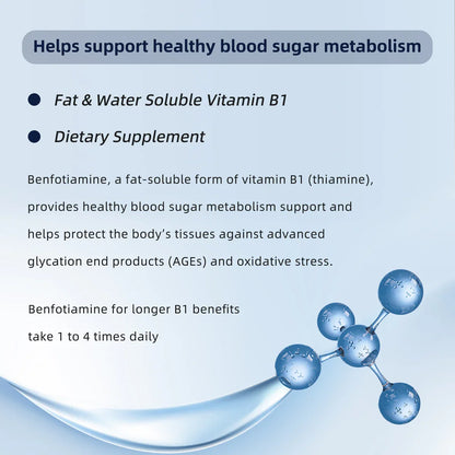 Benfotiamine 600mg Plus 20mg Vitamin B1 | 120 Veggie Capsules | Made in USA | 3rd Party Tested | Fat Soluble Vitamin B1 Thiamine Supplement | Non-GMO | Gluten Free I Love Health Store