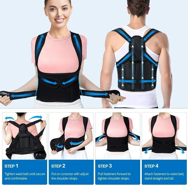 Posture Corrector Back Brace – Adjustable Back Support for Men & Women