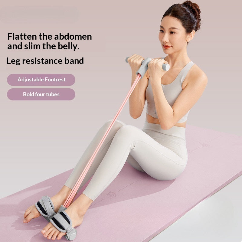 Exercises with elastic bands foot pedal resistance band trainer