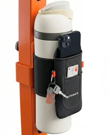 Magnetic Water Bottle Sleeve for Gym | Attaches to Metal Equipment | Fits 18-40oz Bottles | Phone Pocket | BLAUBECK BLAUBECK